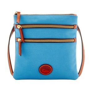 Dooney & Bourke Blue nylon 3 zip crossbody